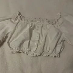 オフショル　フリルショートブラウス　mystic オフホワイト