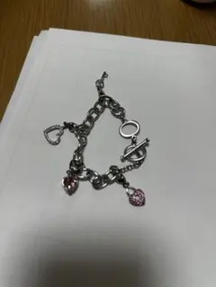 シルバー ハート型チャーム ブレスレット