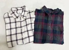 UNIQLO フランネルチェックシャツ 2枚セット Lサイズ