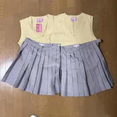 制服 ニットベスト ベージュ スカート グレー 綾波レイ コスプレ