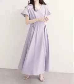 natural couture 接触冷感カシュクールフリル袖ワンピースのサムネイル