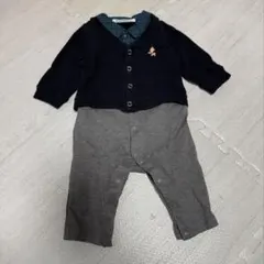 ファミリア ロンパース 70 青チェック