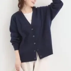 【お取り置き】シューラルー ネイビー ボタン付き ニットカーディガン