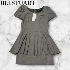 JILL STUART チェック柄 ペプラム フレア ミニワンピース 0