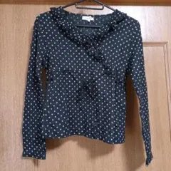 本日までの最終値下げ⭐️水玉フリルシャツ　⭐️Mサイズ⭐️ｌEMIORE⭐️