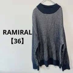⭐️美品⭐️RAMIRAL 【36】ネイビー ホワイトストライプ セーター