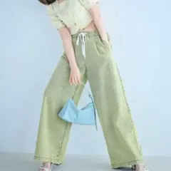 リリーブラウン ワイドレッグイージーデニムパンツ LILY BROWNのサムネイル