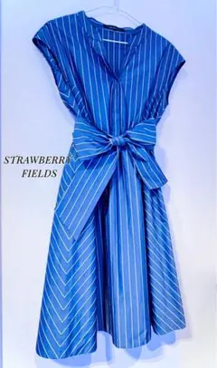 STRAWBERRY-FIELDS ストライプ ワンピース ブルー♡のサムネイル