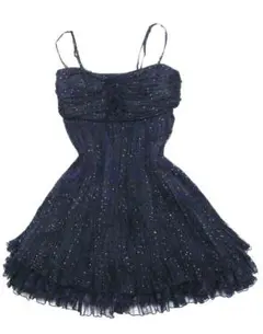 SNIDEL レース フリル キャミワンピース ミニドレス ブラック