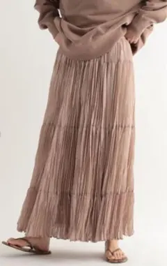 pheeta Billi skirt シャーリングギャザースカート ベージュ系 - メルカリ