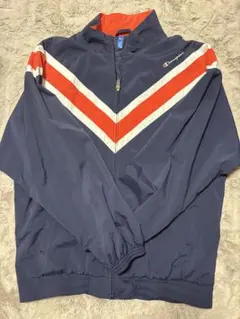 Champion ストライプ ナイロンジャケット Lサイズ