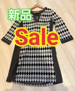 ✨新品✨タグ付き【ピエールカルダン】 ダイヤ柄 ワンピース size L