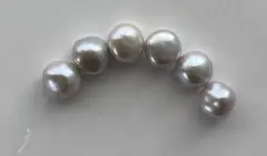 淡水パール　約9〜10ミリ　大粒バロックグレー　穴大きめ　6個