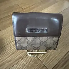 GUCCI 二つ折り財布 GGキャンバス ブラウン