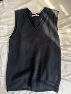 制服 ネイビー Vネック ニットベスト Mサイズ