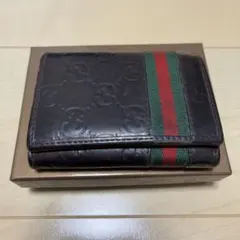 Gucci ブラウンレザー 名刺入れ カードケース