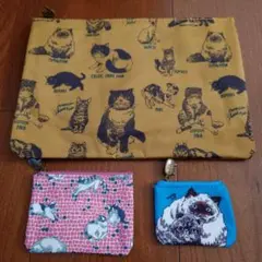 猫デザイン ポーチセット