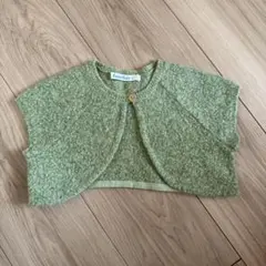 familiar グリーン カーディガン 90