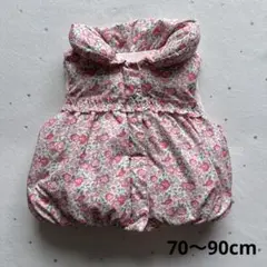 bebe ダウンベスト　花柄　70cm〜90cm