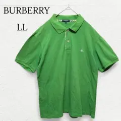 【BURBERRY】バーバリー 半袖ポロシャツ ロゴ ノバチェック グリーンLL