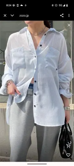 COLLAGE GALLARDAGALANTE　シアーストライプシャツ