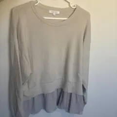 GLOBAL WORK グレージュ レイヤードニット Mサイズ