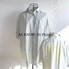 AS KNOW AS Pluse アズノゥアズ ストライプ シャツ F 緑×白のサムネイル
