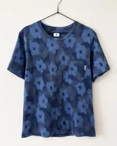 R.NEWBOLD ドット柄 厚手ポケットTシャツ ブルー M