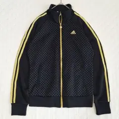 adidas ドット柄トラックジャケット　ゴールド　M　クライマライト　UVケア