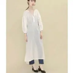 KBF ケービーエフ エスニックコットンワンピースF ロング丈　刺繍　大人可愛い