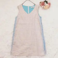 MERCURYDUO 膝丈ワンピース レース ベージュ F