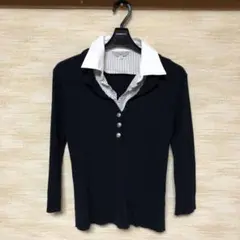 首元ブラウスデザインのドッキングトップス