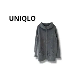 【ユニクロ】長袖　カーディガン　ニット　セーター　ボタン　ゆったり　グレー　XL