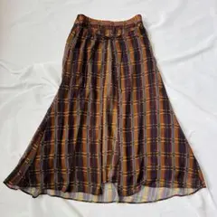 極美品 PRIDE シアー ロング スカート チェック 38のサムネイル