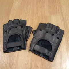 フィンガーレス本革手袋　メンズ 10.5サイズ　内側にパッド付き　美品