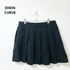SHEIN CURVE プリーツ　ミニスカート 黒 XL　大きいサイズ　チア