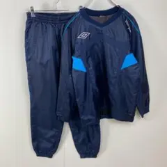 訳有 umbro アンブロ サッカー ピステ上下セット 160 フットサル 紺青