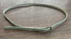 本革　細ベルト スリムベルト　水色のサムネイル