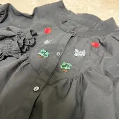 syrup. 鉱物刺繍ロングワンピース LL 黒 宝石 大きいサイズ シロップ