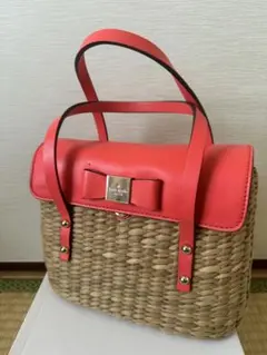 Kate Spade コーラルピンク かごバッグ
