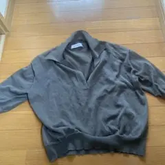 sacra 2025ss サクラコットンナイロンニットポロシャツチャコールグレー