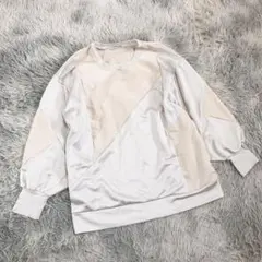 【ジーナシス】オーバーサイズ トレーナー スウェット Ｆ シルバー ゆったり