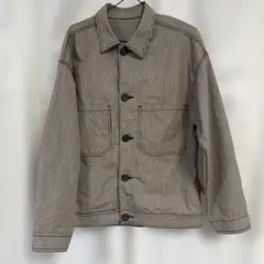 GU　シェフジャケット　チェック柄　ベージュ　S