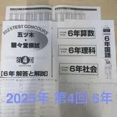 2025年第4回 平均点順位一覧表付き 五ツ木 駸々堂模試 テスト小6 中受