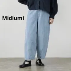 midiumi ミディウミ　ハイウエストカーブデニムパンツ　ワイド　M