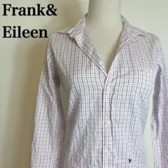 フランクアンドアイリーン チェック柄シャツ ハート刺繍 長袖 ロゴ XXS
