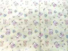 はぎれ　ドール服生地　ロリータ　60ローン　アンニーとくま　イエロー
