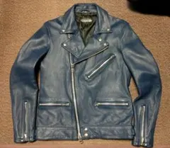 本日限定値下げ　ジャックローズ ライダースジャケット ブルー サイズ2