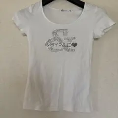 & by P&D ラインストーンロゴ Tシャツ　y2k ギャル　ピチT チビTのサムネイル