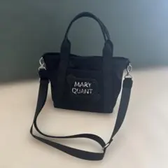 新品 マリークワント スパンコール ロゴ 2wayトートバッグ ブラック